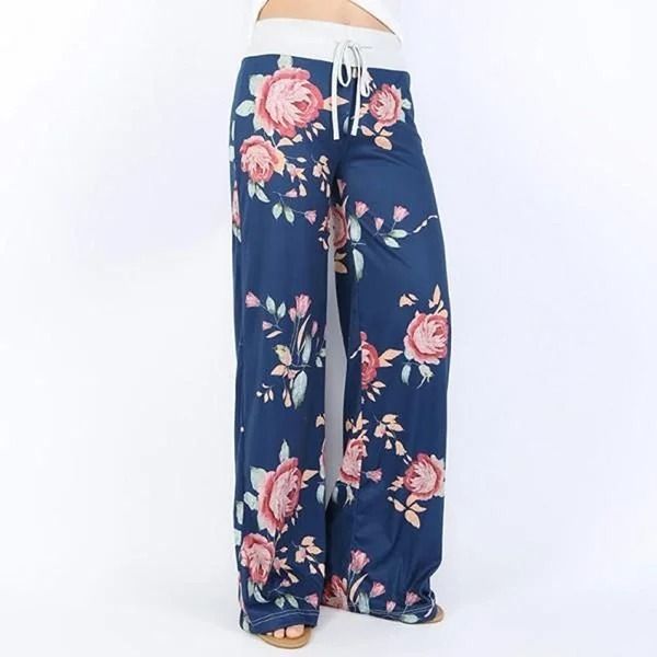 Women Casual Wide Leg Yoga Pants With Drawstring And Stretch Fit 6