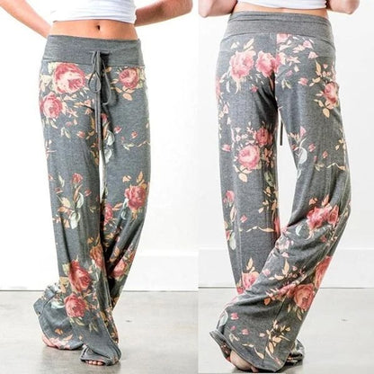 Women Casual Wide Leg Yoga Pants With Drawstring And Stretch Fit 8