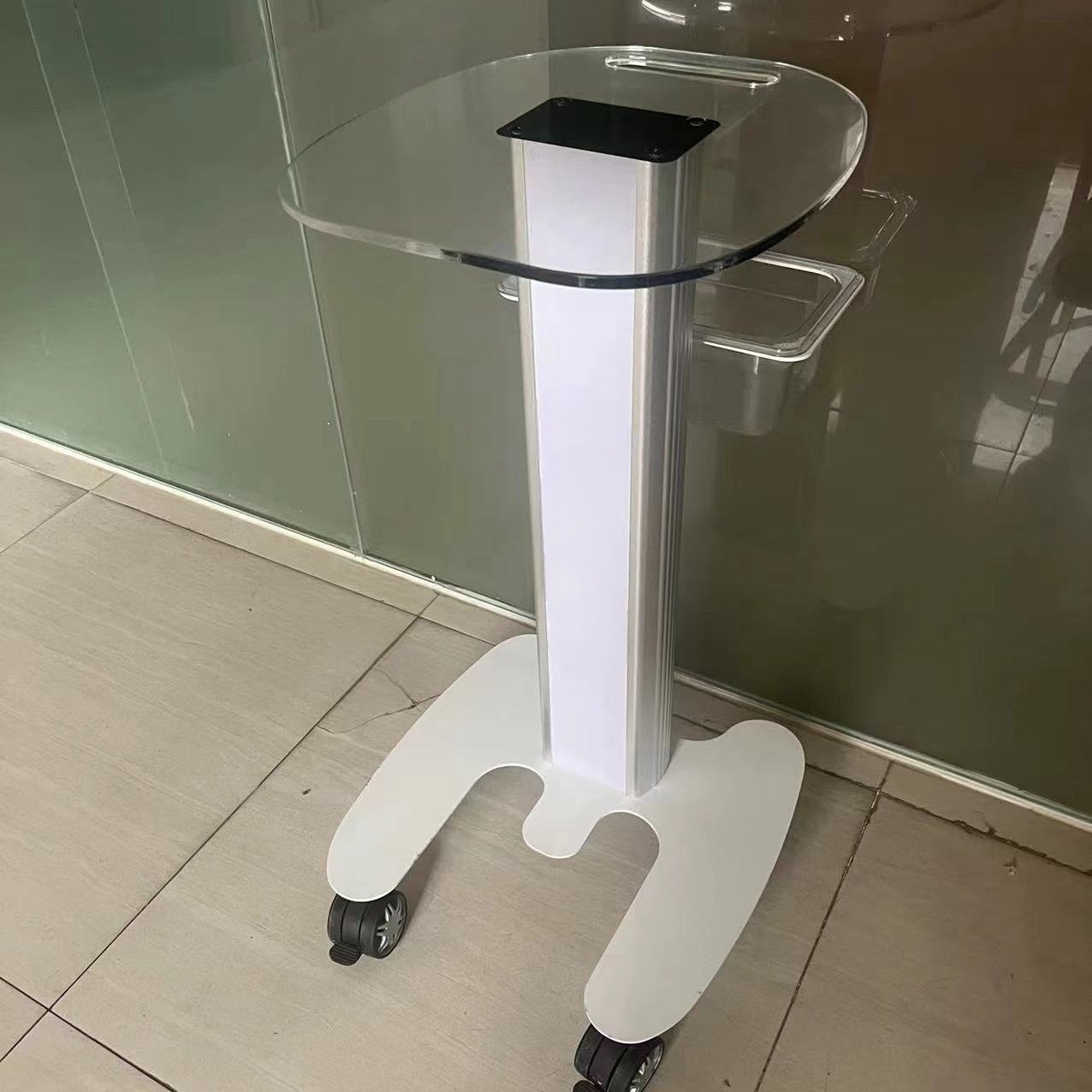 Professional ABS Beauty Salon Trolley Cart with Wheels, Aluminum Stand, Mobile Organizer for Personal Care Appliance