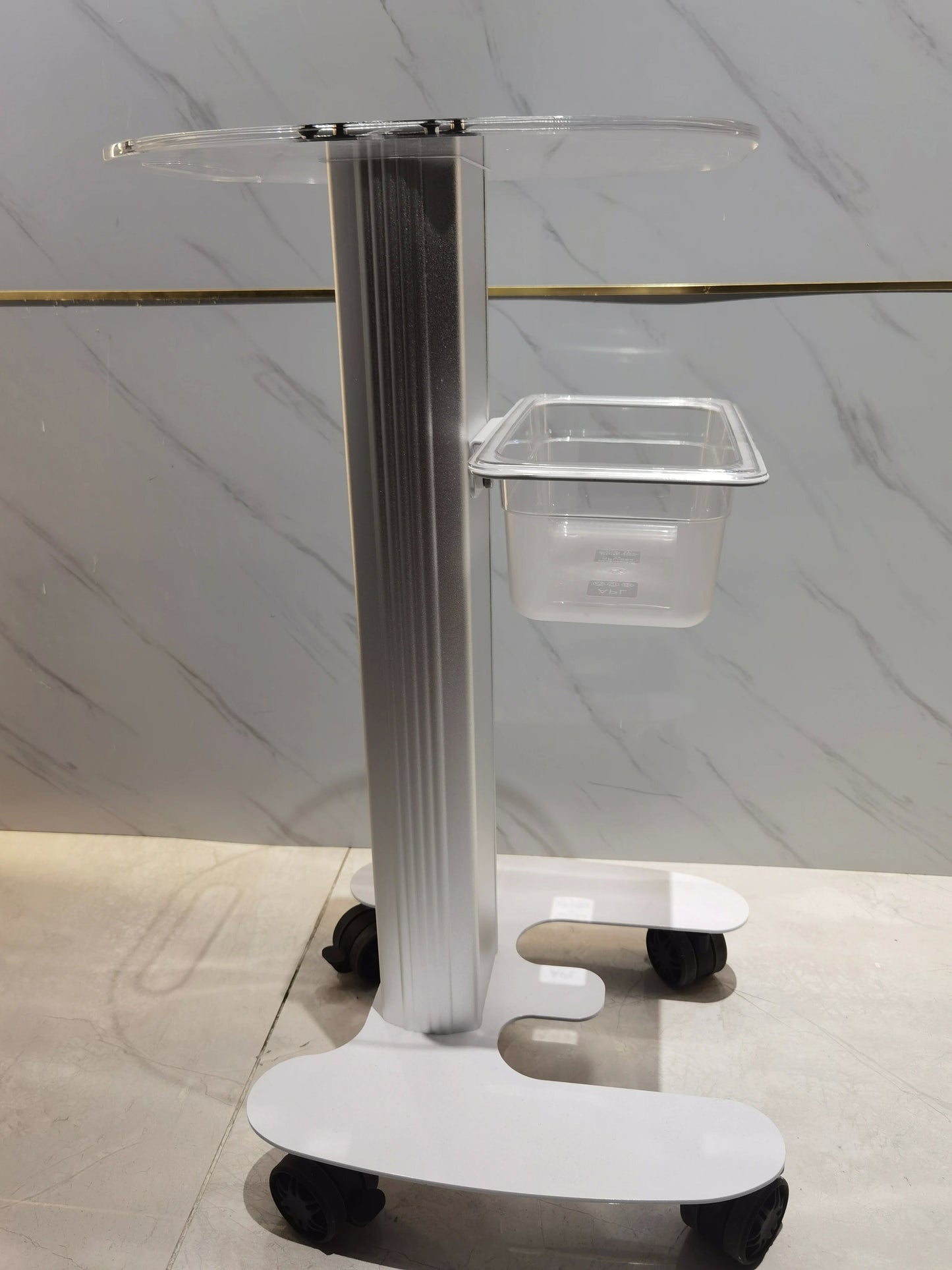 Professional ABS Beauty Salon Trolley Cart with Wheels, Aluminum Stand, Mobile Organizer for Personal Care Appliance