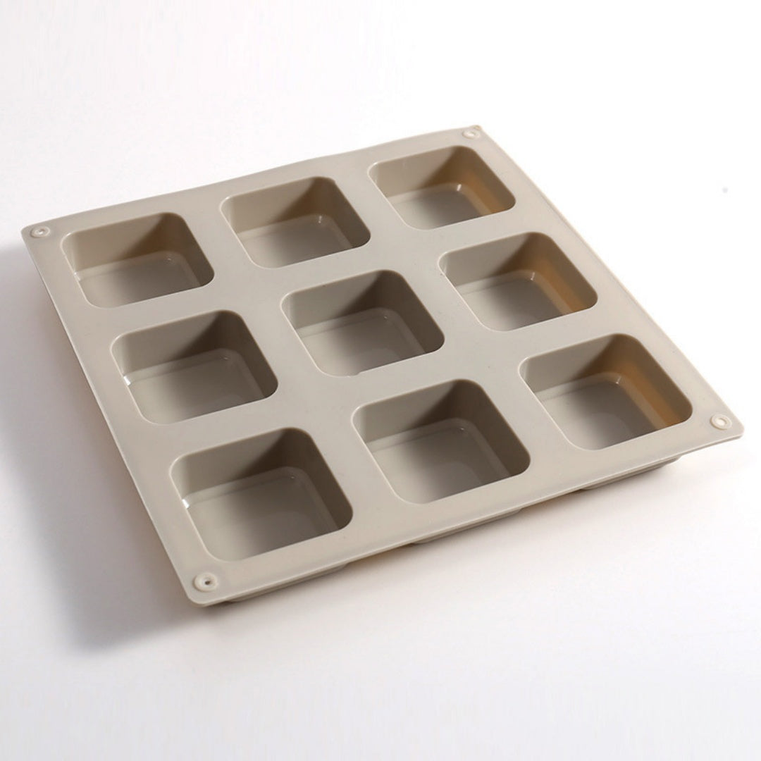 9 Cavities Round Handload, Grid Shape Home Silicone Mold, Soap Candle Making Tool Molds for Homemade Projects