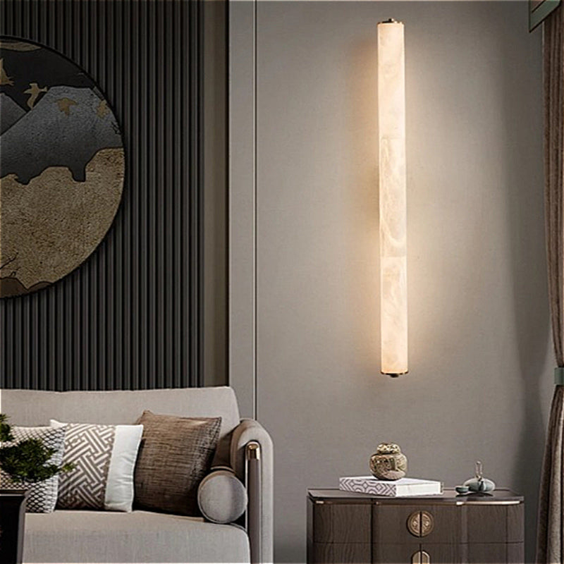 Luxury Full Copper Snowflake Marble LED Wall Lamp, Modern Spanish Natural Light for Living Room, Bedroom, Bedside