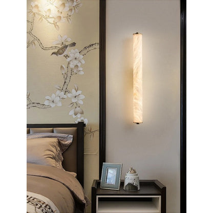Luxury Full Copper Snowflake Marble LED Wall Lamp Modern Spanish Natural Light For Living Room Bedr 4