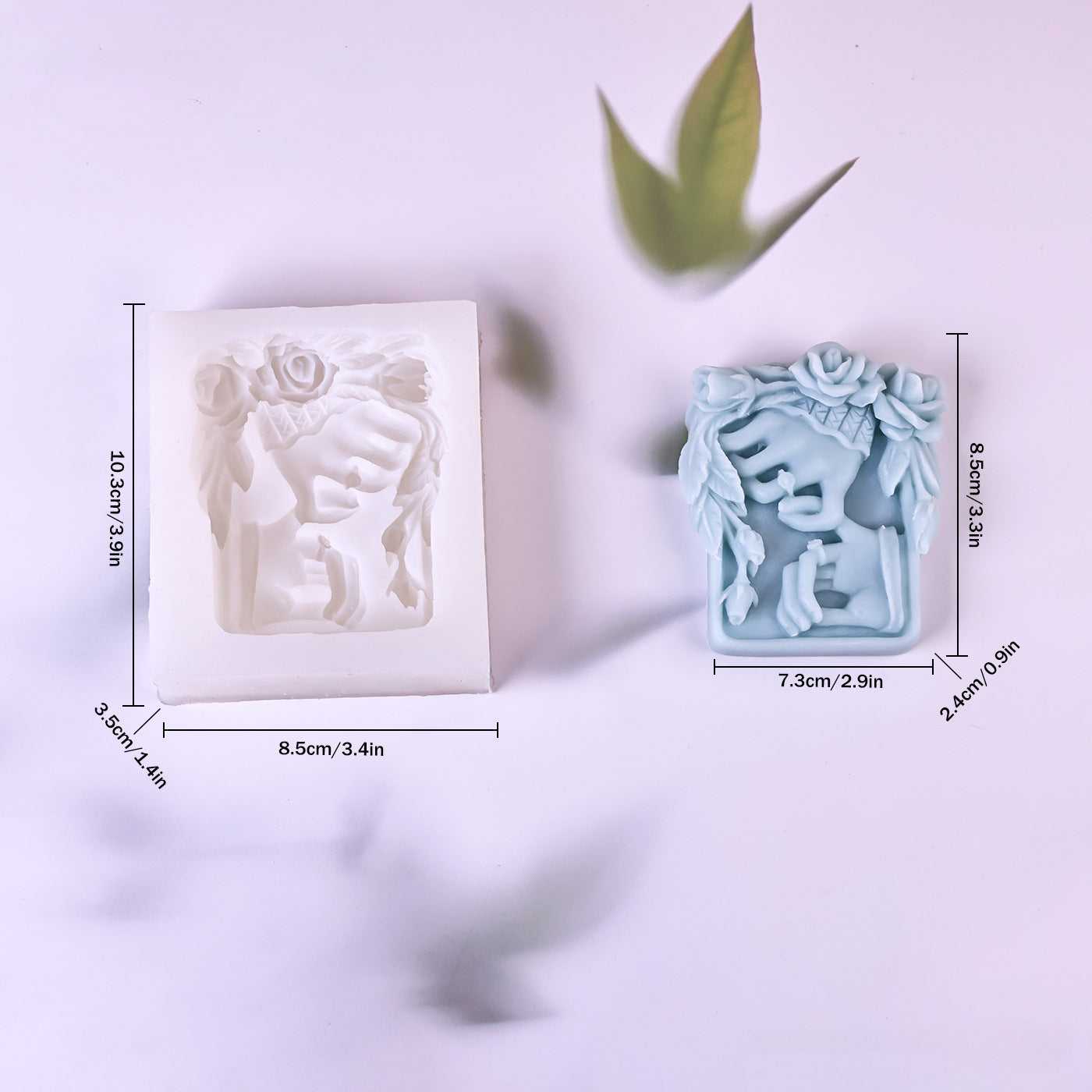 Romantic Rose Flower Soap, Silicone Mould Hand Shape Square Candle Mold, Valentine's Day Wedding Decor