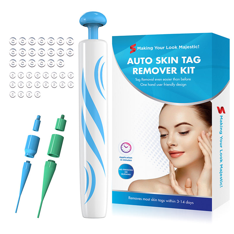 2 in 1 Auto Micro Skin Tag Remover Device Kit, Standard Face Cleaner for Adult Mole, Wart, Black Dots Remover, Painless