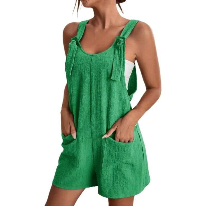 Women Summer Strappy Jumpsuit With Pockets Casual Loose Fit 10
