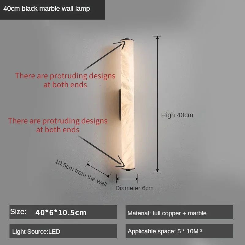 Luxury Full Copper Snowflake Marble LED Wall Lamp Modern Spanish Natural Light For Living Room Bedr 6