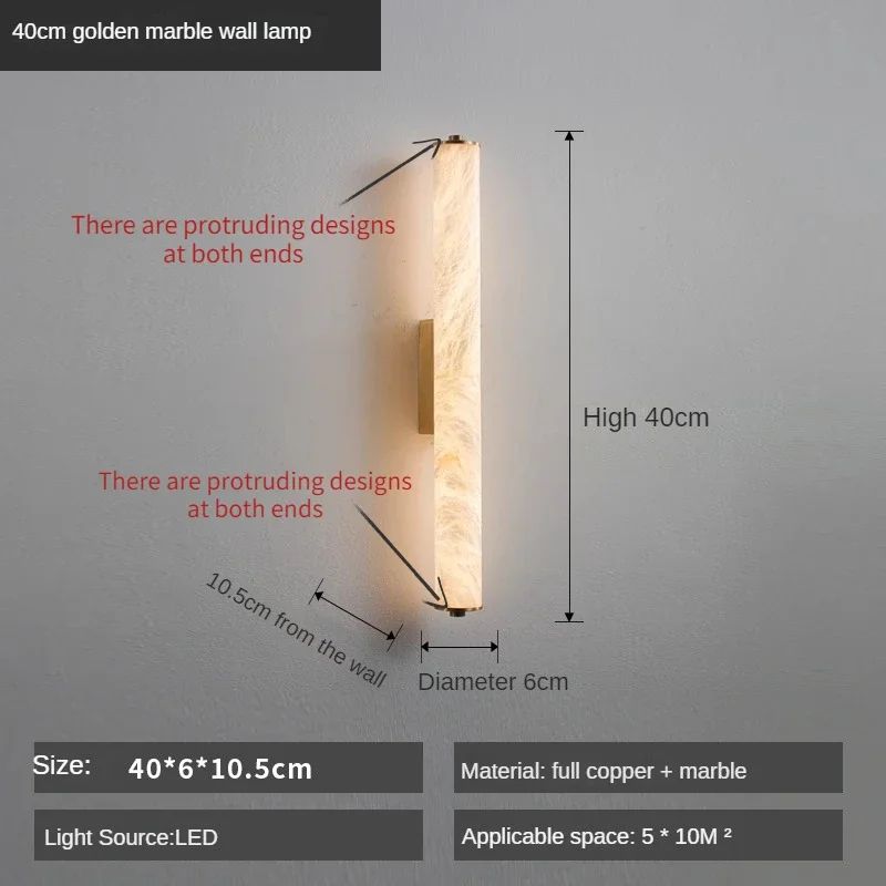 Luxury Full Copper Snowflake Marble LED Wall Lamp Modern Spanish Natural Light For Living Room Bedr 8