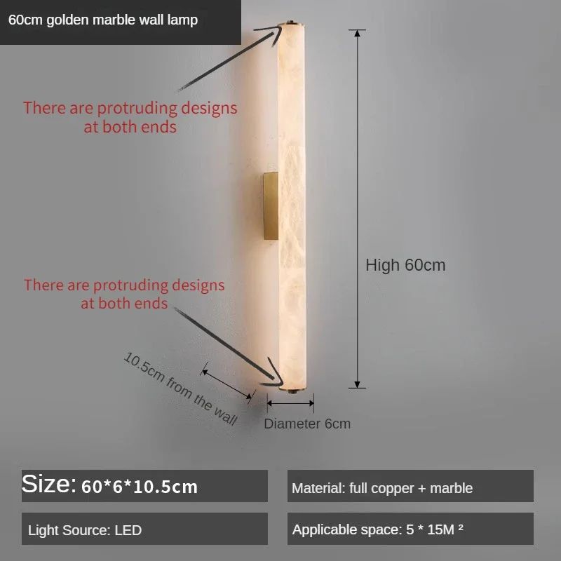 Luxury Full Copper Snowflake Marble LED Wall Lamp Modern Spanish Natural Light For Living Room Bedr 9
