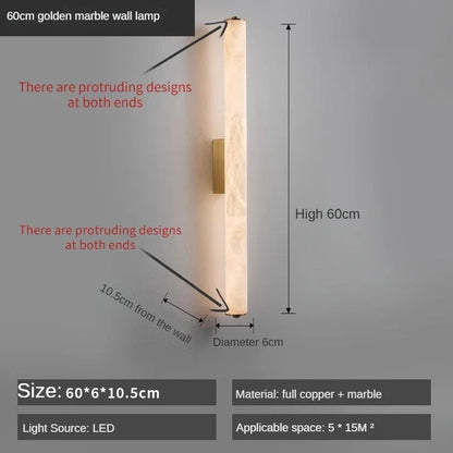 Luxury Full Copper Snowflake Marble LED Wall Lamp Modern Spanish Natural Light For Living Room Bedr 9