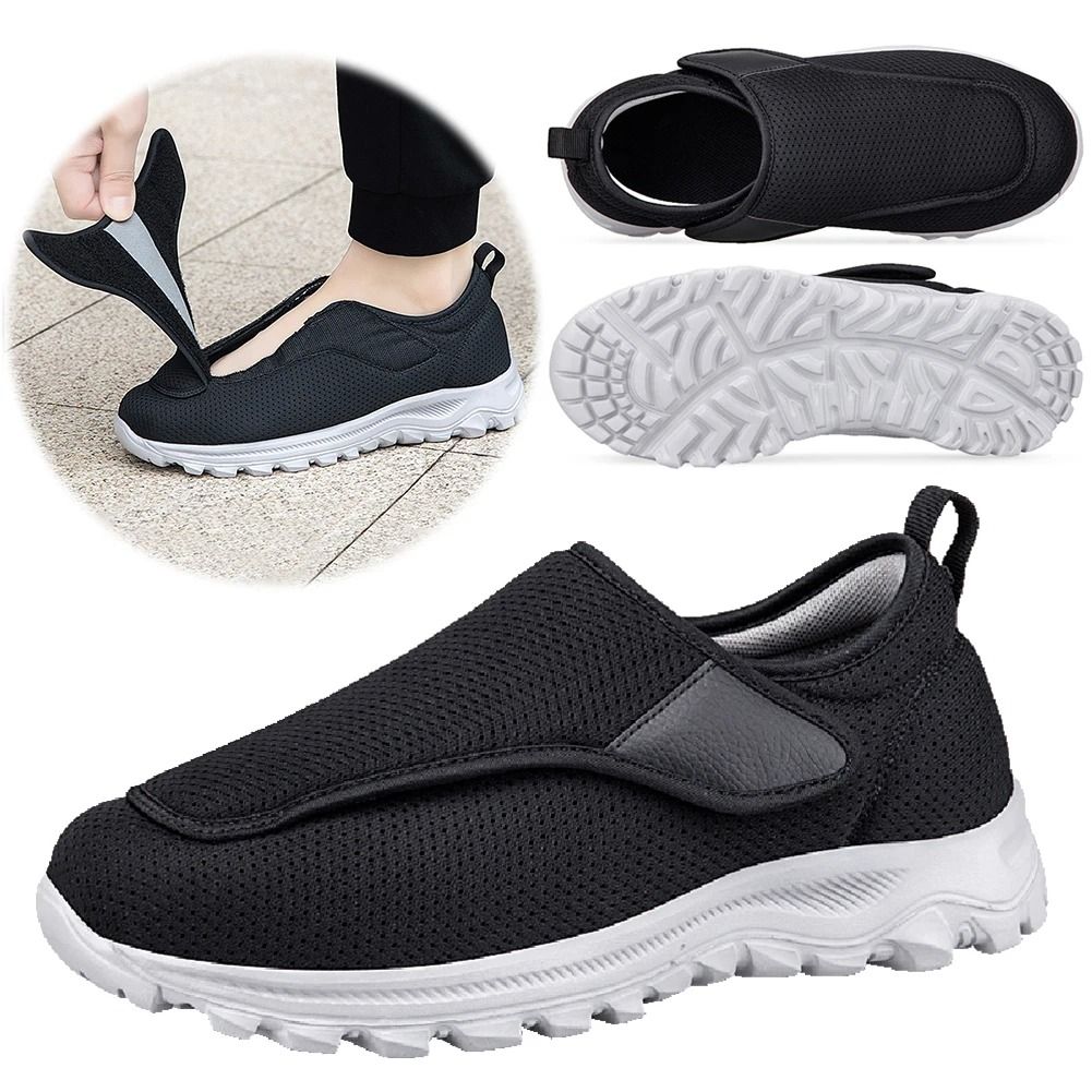 Men Diabetic Orthopedic Walking Shoes Wide Fit Slip On With Velcro Closure 1