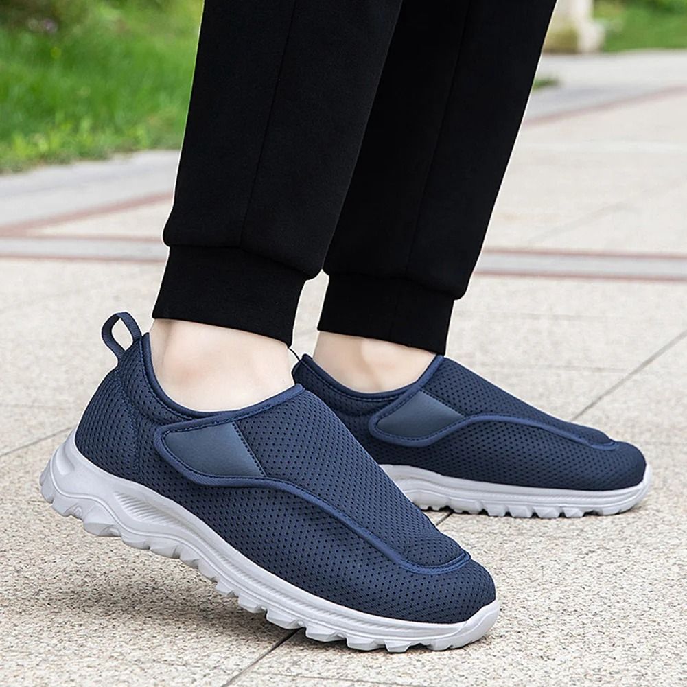 Men Diabetic Orthopedic Walking Shoes Wide Fit Slip On With Velcro Closure 2