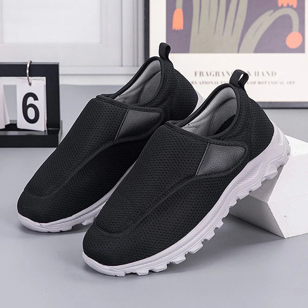 Men Diabetic Orthopedic Walking Shoes Wide Fit Slip On With Velcro Closure 4