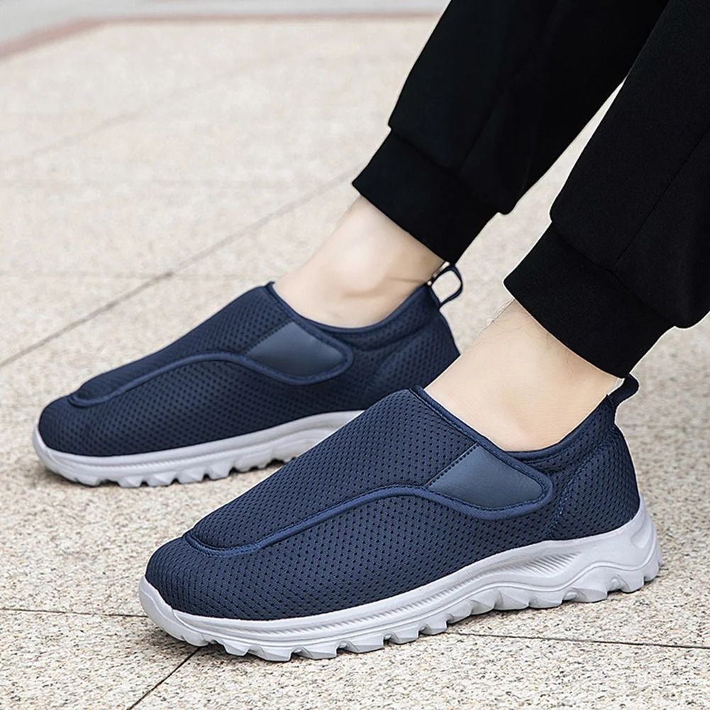 Men Diabetic Orthopedic Walking Shoes Wide Fit Slip On With Velcro Closure 5