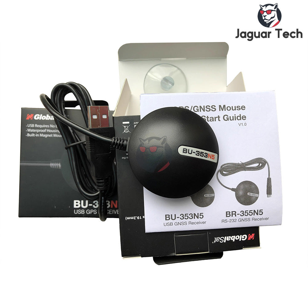 GlobalSat BU-353N5 USB GPS Receiver, Waterproof, High-Sensitivity G-Mouse for Navigation, Replaces BU-353S4