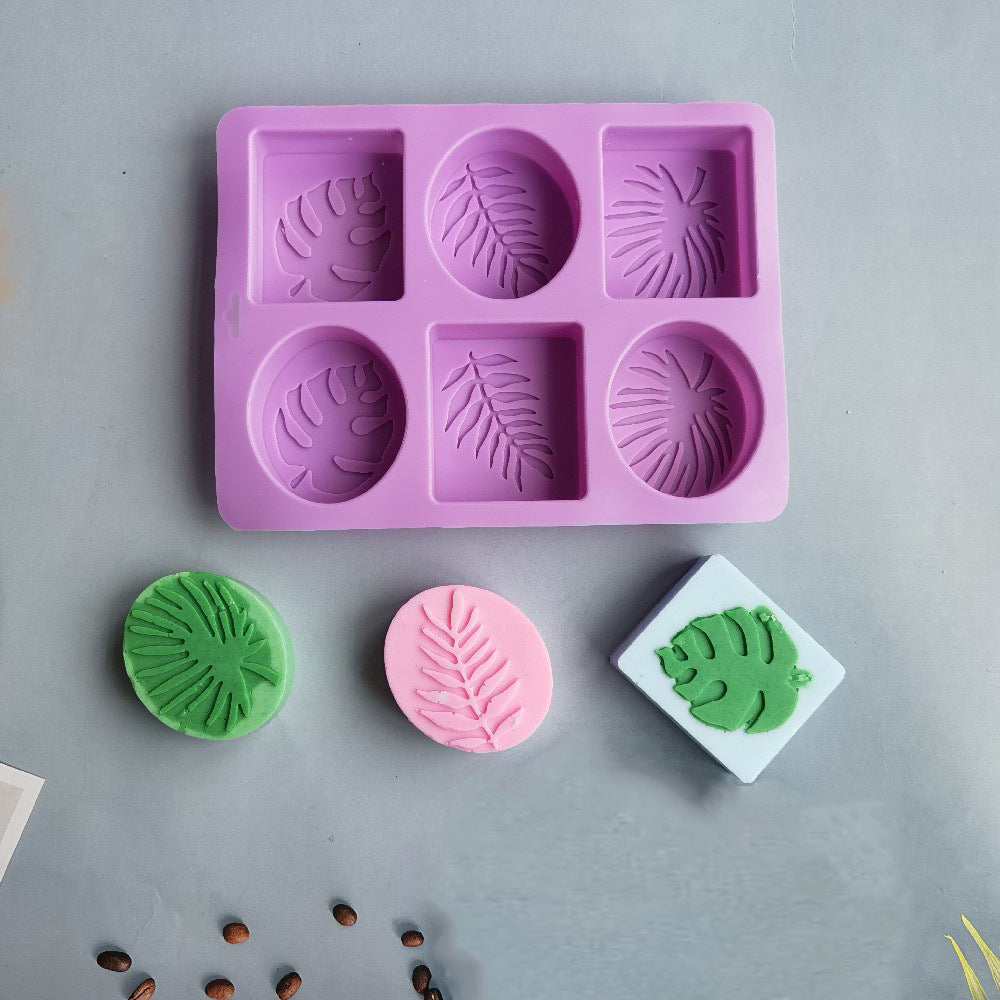 Handmade Soap Making Supplies Oval Square Leaves Silicone Mold, DIY Plaster Resin Candle Cake Baking Tools