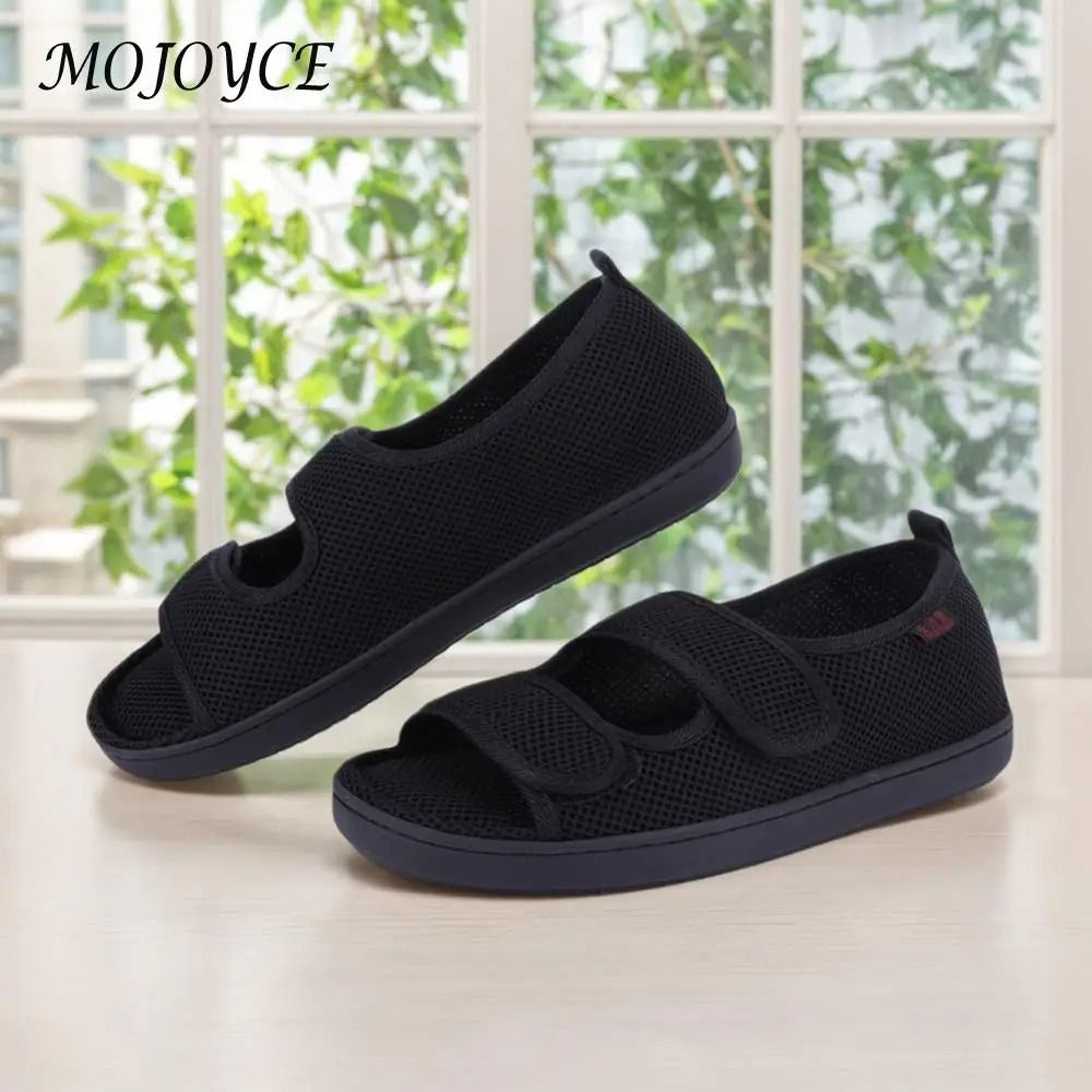 Men Diabetic Sandals Wide Fit with Adjustable Velcro for Swollen Feet