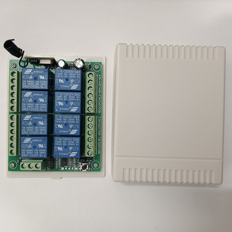 8 Channel Wireless Remote Control Switch Kit, DC12V/24V RF Transmitter, Receiver for LED Lights, Relays, Motors