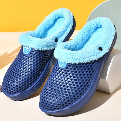 Couple Cotton Slippers Winter Warm Plush Indoor Clogs 7