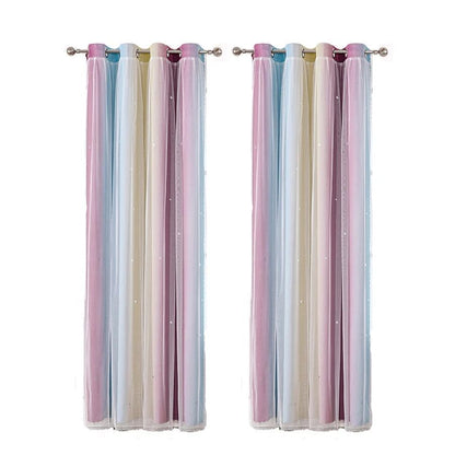 Colorful Rainbow Star Curtains For Kids Room 7