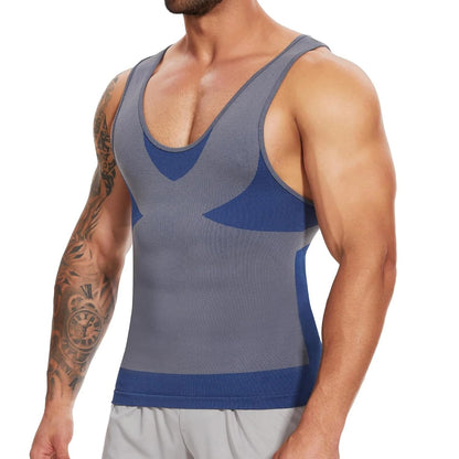 Men Slimming Body Shaper Compression T Shirt With Tummy Control 9