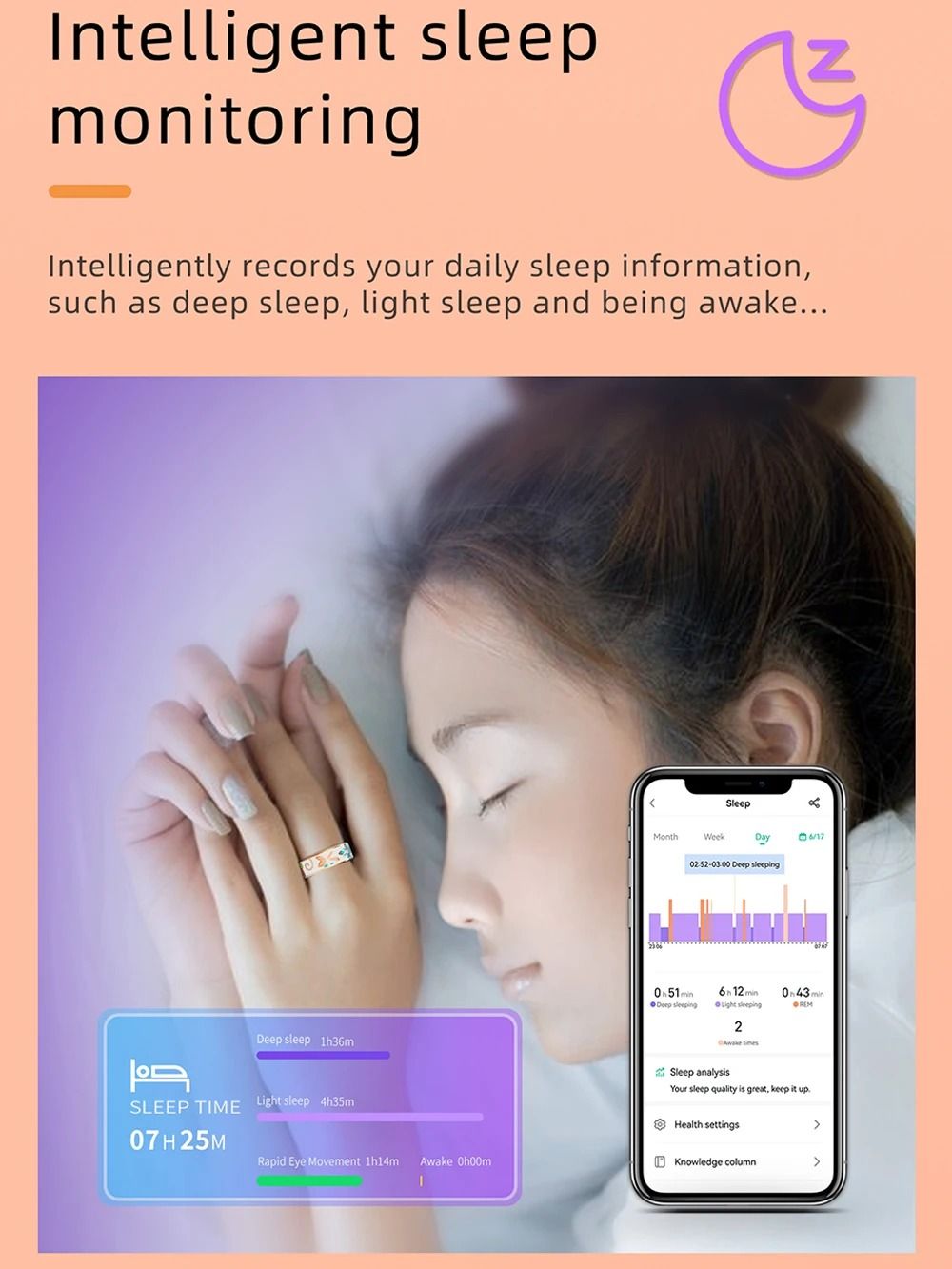 Smart Ring With Enamel Craft For Women Sleep Monitoring And Fitness Tracking 4
