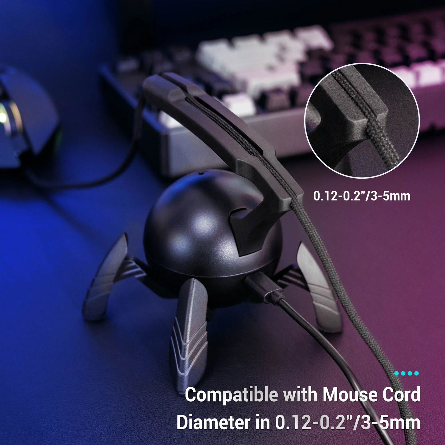RGB Gaming Mouse Bungee With USB Hub And Cable Organizer 4