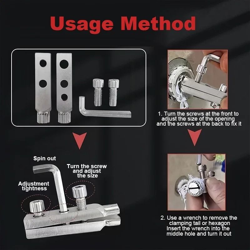 Broken Pipe Extractor Plumbing Repair Tool Set 4