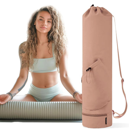 Waterproof Yoga Mat Tote with Wet Pocket and Adjustable Strap