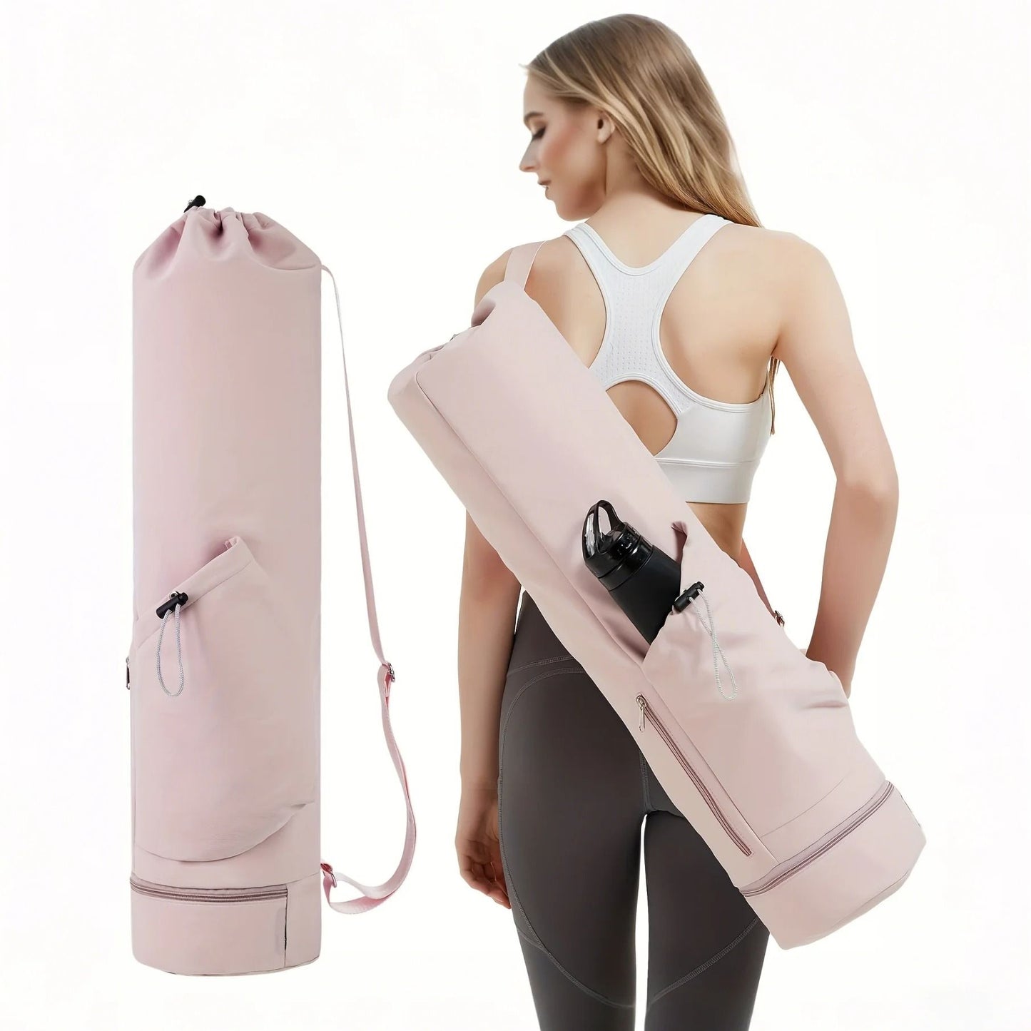 Waterproof Yoga Mat Tote With Wet Pocket And Adjustable Strap 5