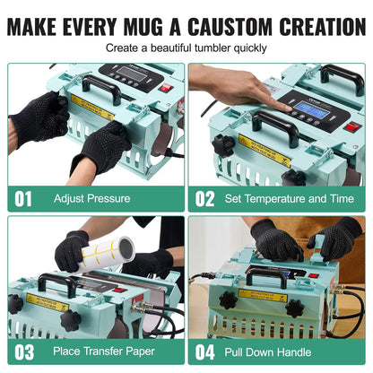 Professional Tumbler Heat Press Machine With Dual Station Heaters 3