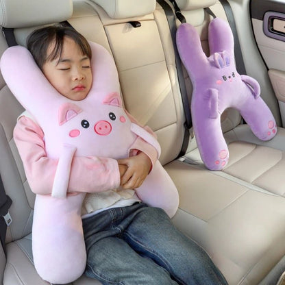Kids Car Neck Pillow with Seat Belt Safety for Comfortable Sleep