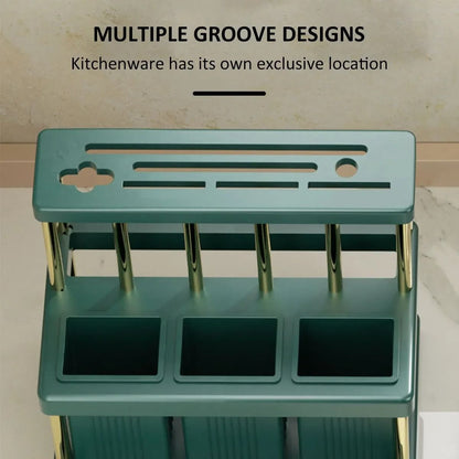 Multi Function Kitchen Knife And Cutlery Drainer Rack Organizer 4