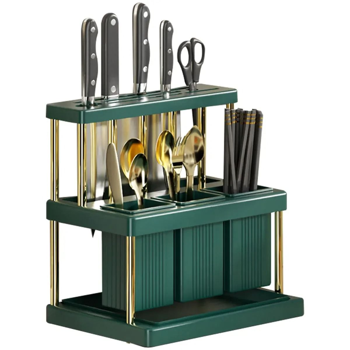 Multi Function Kitchen Knife And Cutlery Drainer Rack Organizer 6