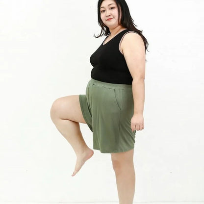 High Stretch Modal Pocket Shorts With Loose Wide Leg For Comfortable Home Wear 1