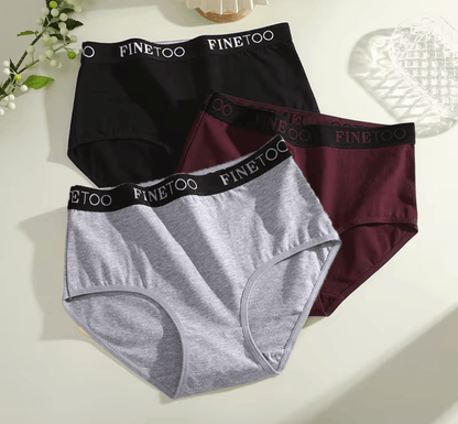 Womens Cotton Briefs 3 Pack Seamless Plus Size Breathable Underwear 2