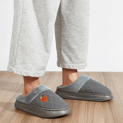 Mens Memory Foam House Slippers Plush Indoor Winter Shoes with Non Slip Sole