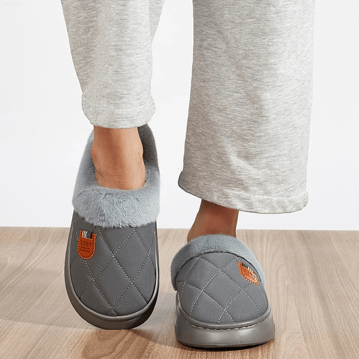 Mens Memory Foam House Slippers Plush Indoor Winter Shoes With Non Slip Sole 1