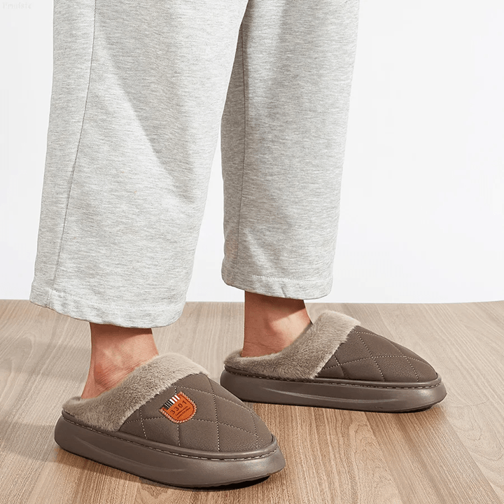 Mens Memory Foam House Slippers Plush Indoor Winter Shoes With Non Slip Sole 3