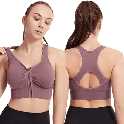 Womens Front Zipper Sports Bra Fitness Top For Yoga And Gym 2