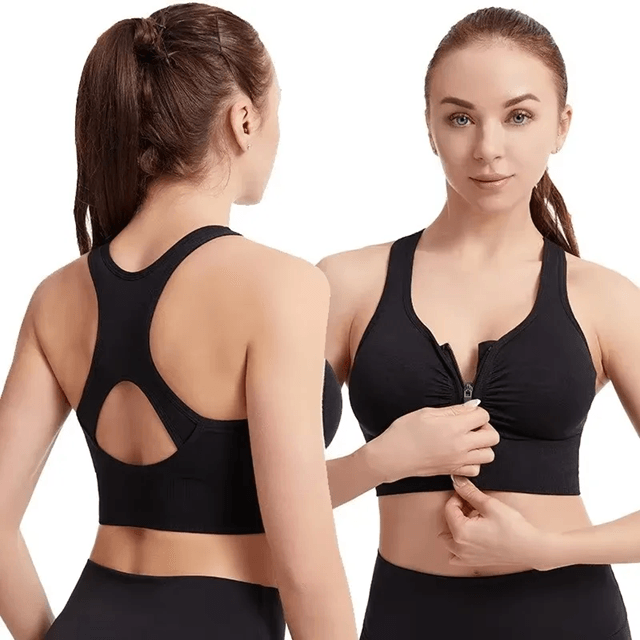 Womens Front Zipper Sports Bra Fitness Top For Yoga And Gym 3