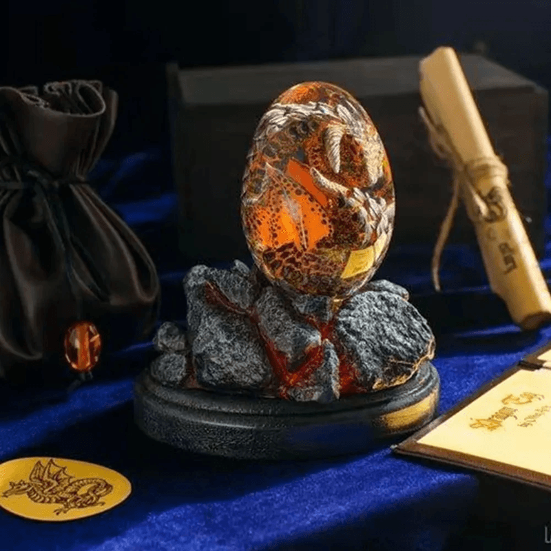 Lava Dragon Egg Resin Statue Crystal Dinosaur Egg Sculpture Home Decor