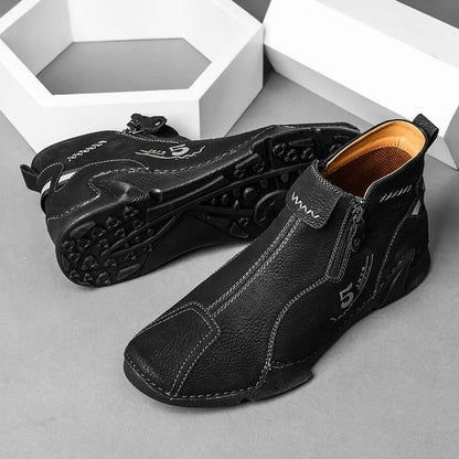 Mens Casual Walking Shoes With Zipper And Handcrafted Design 1