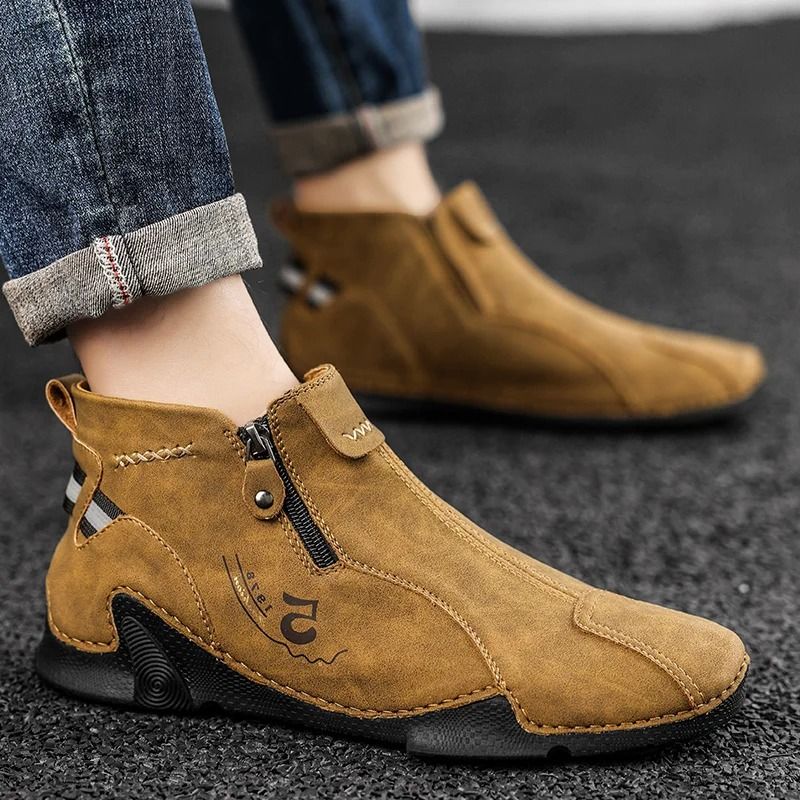 Mens Casual Walking Shoes With Zipper And Handcrafted Design 2
