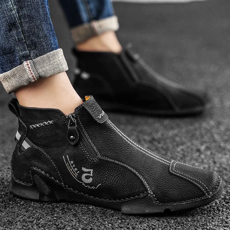 Mens Casual Walking Shoes With Zipper And Handcrafted Design 3