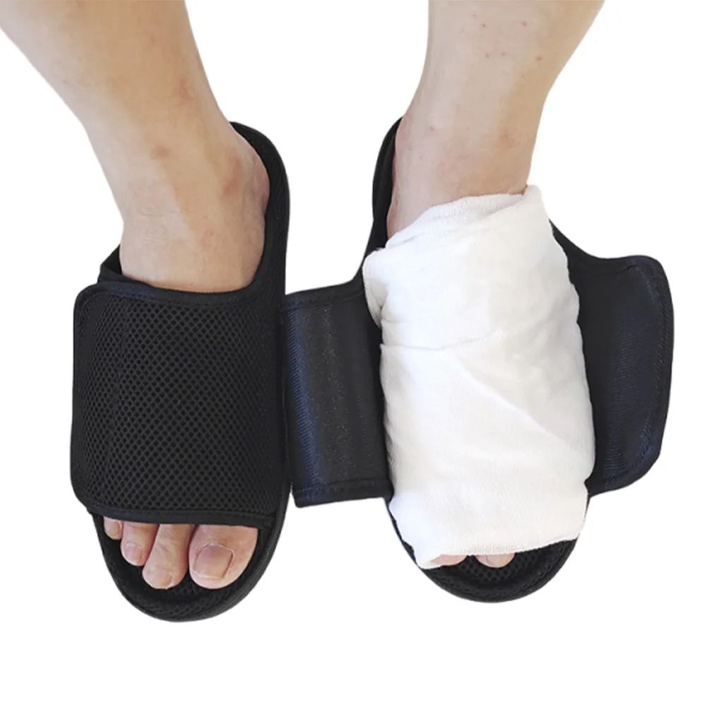 Mens Womens Diabetic Slippers Memory Foam Orthopedic Slippers Adjustable Slide Indoor Outdoor