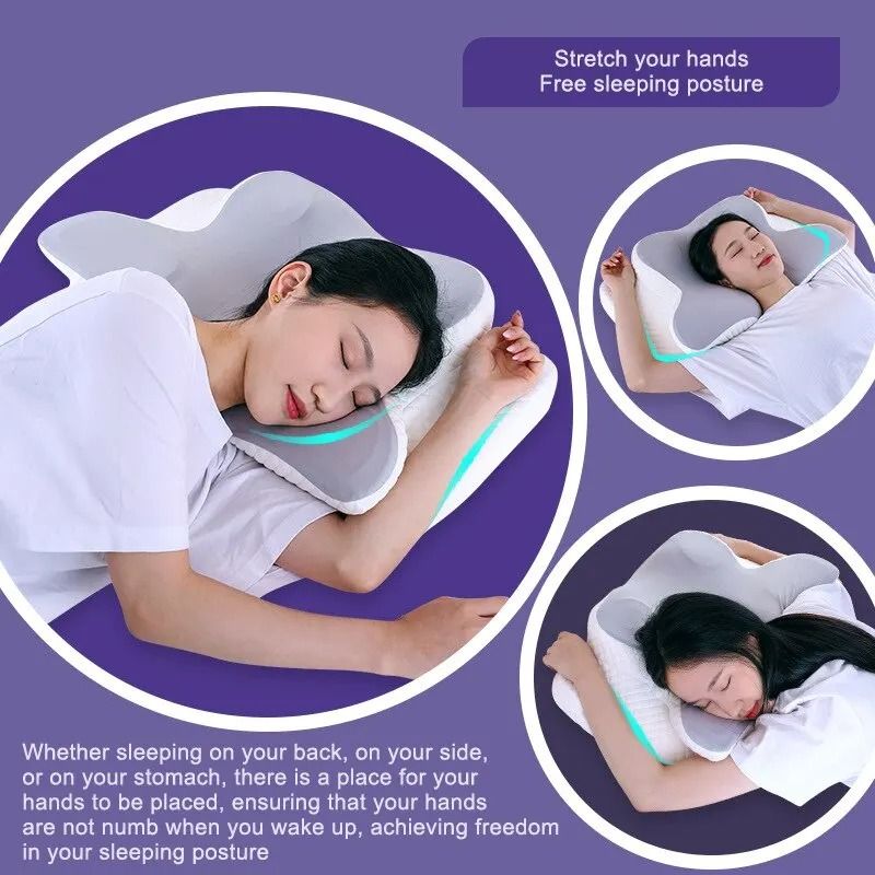 Memory Foam Butterfly Neck Pillow Orthopedic Cervical Support 2