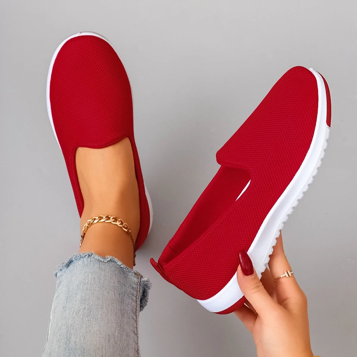 Womens Summer Breathable Mesh Casual Sneakers
