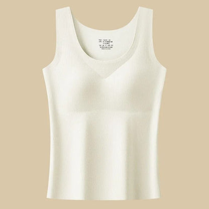 German Velvet Thermal Tank Top With Chest Pad For Women Seamless Winter Warm Undershirt 10