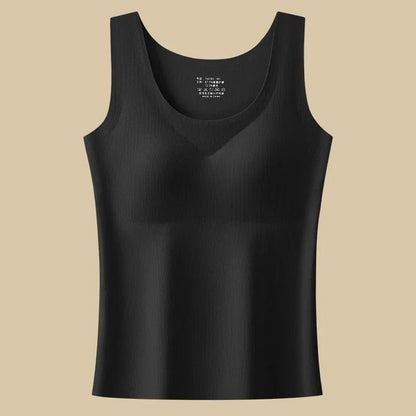 German Velvet Thermal Tank Top With Chest Pad For Women Seamless Winter Warm Undershirt 11